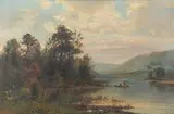 C. Philipp Weber, Fishing Near the Water'S Edge, Oil on canvas