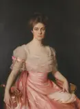 Edward Wilbur Dean Hamilton, Portrait of Woman in Pink, Oil on canvas
