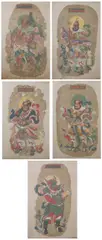 "Deities" by Anonymous, Five color and ink on silk, sold Jun 2008