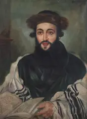 Joseph Sutter, Hasidic Rabbi with Prayer Book, Oil on canvas