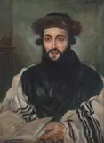 Joseph Sutter, Hasidic Rabbi with Prayer Book, Oil on canvas