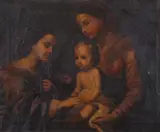 Two Women with Child by Italian School, Oil on canvas, sold Jun 2008