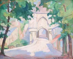 Old Entrance Gate to French Village by Aymar Mermet, Oil on board, sold Jun 2008