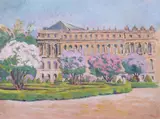 French School, View of Versailles, VIEW OF VERSAILLES, watercolor on paper