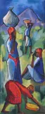 Luckner Lazard, Women Carrying Baskets, Oil on canvas