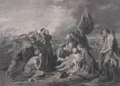 William Woollett, The Death of General Wolfe, Black and white engraving