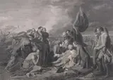 William Woollett, The Death of General Wolfe, Black and white engraving
