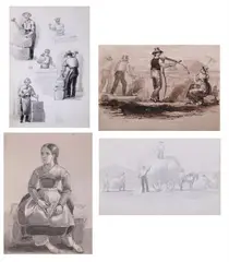 George W. Hatch, TWO SKETCHBOOKS, consisting of approximately 85 pages, depicting landscapes, farming scenes, marine views, Ink, wash, watercolor and graphite on paper - Larger, 5 1/4 in. x 8 in
