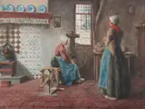 Addison T. Millar, Dutch Interior, Watercolor on paper