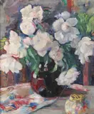 Floral Still Life by American School, FLORAL STILL LIFE, oil canvas, sold Jun 2008