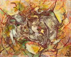 John Robert Dunkle, OH WHAT A TANGLED WEb, Mixed media on board
