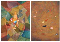 John Robert Dunkle, ABSTRACT SHAPE and LINES: TWO WORKS, one signed on reverse, Oil on board