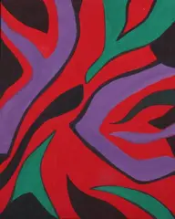 Willem de Looper, Abstract in Purple, Acrylic on canvas