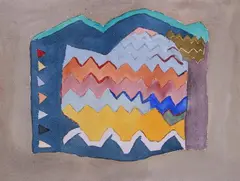 Katherine Porter, LANDSCAPE WITH MOUNTAIN and LANDSCAPE WITH RIVER: TWO WORKS, doublesided, the second signed, Watercolor on paper