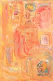 Dina Werfel, Abstract in Orange, Oil on canvas