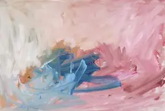 Dina Werfel, Abstract in Blue, Oil on canvas