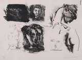 Pablo Picasso, Page de Croquis, 1945, Lithograph