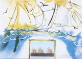 American Yacht Racing by Salvador Dalí, Color lithograph and collage, sold Jun 2008