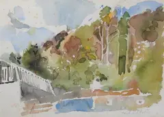 Fairfield Porter, Fairview North Carolina 1964, Watercolor on paper