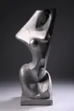 Untitled by Yvonne Bedard Corporon, TORSO, bronze with silver patina. - Height: 26 in, sold Jun 2008