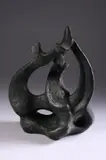 João Fragoso, Composition with Curves, Bronze with verdigris patina. - Height: 13 in