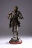 Émile Bruchon, Mozart, Atop red marble base, with applied plaque entitled "Mozart Par Bruchon"