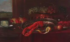 Reginald Bathurst Birch, Still Life with Lobster and Grapes, Oil on canvas