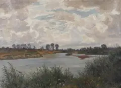 Alfred Thielemann, Die Ems, Oil on canvas