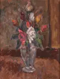 Emanuele Faustino, Still Life with Roses, Oil on board