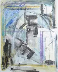 Alex de Boeck, Abstract # 56, Mixed media collage