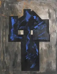 Alex de Boeck, Abstract # 23-1989, Mixed media on collage