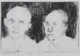 John Kossow, Grandfather, Drypoint etching