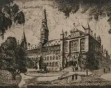 Bess Grable, Georgetown University, Etching - Plate: 7 in. x 8 3/4 in