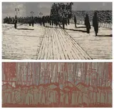 Jack Perlmutter, SUMMER RAIN and BOARDWALK: TWO WORKS, Silkscreen - First, image: 13 3/4 in. x 39 1/2 in.; second, image: 17 in. x 32 in