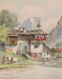 Kauffermein, Chalet, Watercolor on paper