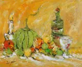R. di Bianco, Fruits En Fete, Oil on panel