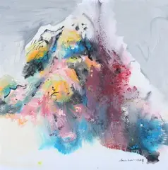 Wei Hua Lu, Mountain, Oil on canvas, signed