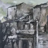 Wei Hua Lu, Old House in Shanghai, Oil on canvas, signed