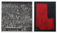 Work 74-60 Mind by Maki Haku, Together with GROUND V by Shoichi Shibata (Japanese, 20th century), original etching, signed, sold Sep 2008