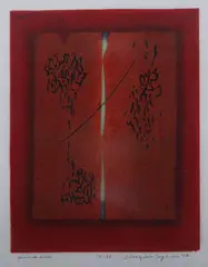 Tajima Hiroyuki, Peacock Blue, Original woodblock print, signed