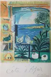 COTE D' AZUR, color lithographic poster printed by Henri Deschamps by Pablo Picasso, COTE D' AZUR, color lithographic poster printed by Henri Deschamps, sold Sep 2008