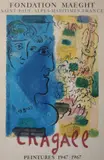 Marc Chagall, Fondation Maeght, PEINTURES 1947-1967, color lithographic poster