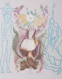 [Holding Flowers] by Salvador Dalí, Color lithograph, offered Sep 2008