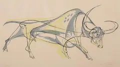 Walter Bodmer, Bull, Color lithograph