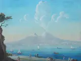 Neapolitan School, Bay of Naples with Vesuvius in the Distance