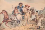 Zoldy Denone, The Mendicant Acrobats, Watercolor