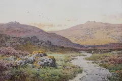 Arthur Suker, Shepherd in the Highlands, Watercolor on paper.