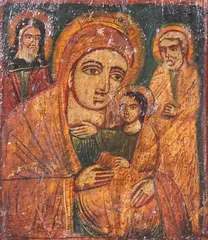 Greek School, Madonna and Child, MADONNA AND CHILD, oil on panel