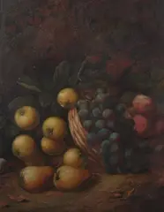 Still Life with Fruit and Basket by J. L. Wardleworth, Oil on canvas, sold Sep 2008