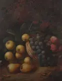 J. L. Wardleworth, Still Life with Fruit and Basket, Oil on canvas